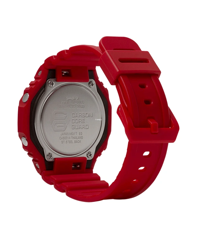 Casio,G-SHOCK 45.40mm,45.40mm,Resin,Carbon,Red,Quartz,Countdown,Chronograph,Month,Date,Hardlex,Octagon,GA2100,GA2100-4A