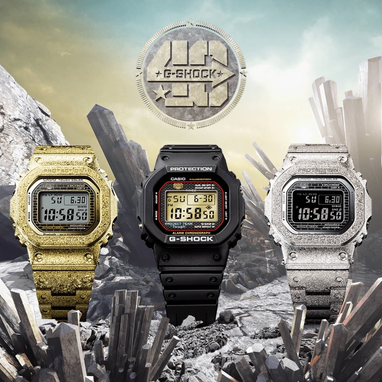Casio,G-SHOCK 49.30x43.20mm,49.30x43.20mm,Stainless Steel,Black,Quartz,Countdown,Chronograph,Perpetual Calendar,Month,Hardlex,Square,GMW,GMW-B5000PS-1