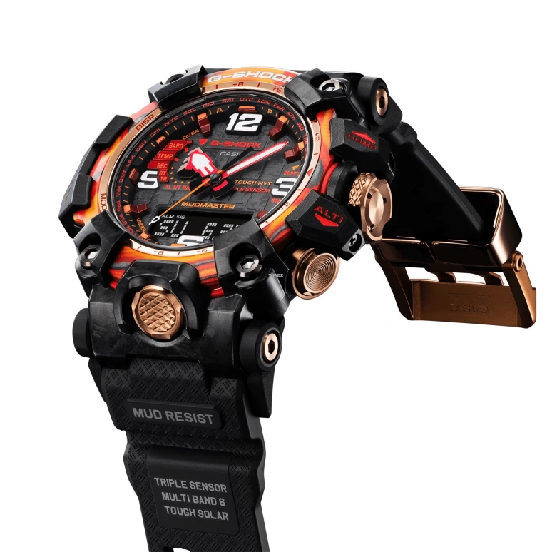 Casio,Mudmaster 54.40mm,54.40mm,Resin,Black,Quartz,Countdown,Chronograph,Month,Date,Sapphire,Round,GWG2040FR,GWG2040FR-1A