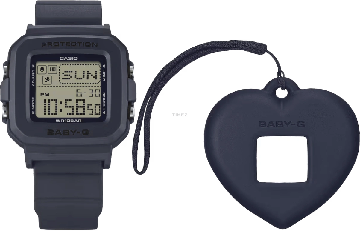 Casio,BABY-G 42.80x39mm,42.80x39mm,Resin,Blue,Quartz,Countdown,Chronograph,Month,Date,Hardlex,Square,BGD10KH,BGD10KH-2C