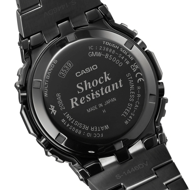 Casio,G-SHOCK 49.30x43.20mm,49.30x43.20mm,Stainless Steel,Black,Quartz,Countdown,Chronograph,Month,Date,Square,GMW,GMW-B5000BPC-1