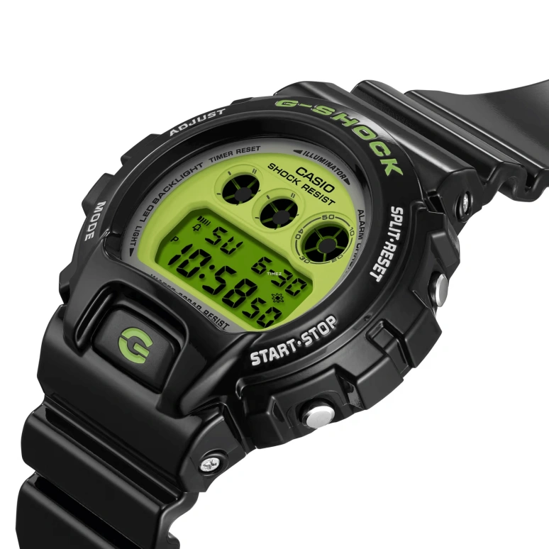 Casio,G-Shock 6900 53.20x50mm,53.20x50mm,Resin,Bio-sourced,Green,Quartz,Countdown,Chronograph,Month,Date,Hardlex,Round,DW6900RCS,DW6900RCS-1