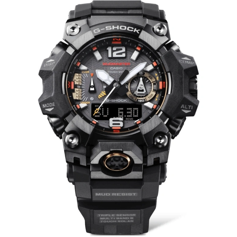 Casio,MASTER OF G - LAND 58.70x52.10mm,58.70x52.10mm,Bio-sourced,Resin,Black,Quartz,Countdown,Chronograph,Month,Date,Sapphire,Crystal Glass,Round,GWGB1000EC,GWGB1000EC-1A