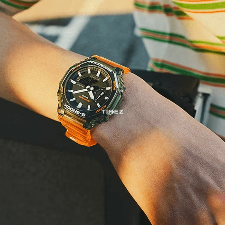 Casio,G-SHOCK 48.50x45.40mm,48.50x45.40mm,Carbon,Resin,Olive Green,Quartz,Countdown,Chronograph,Month,Date,Hardlex,Octagon,GA2100HC,GA2100HC-4A