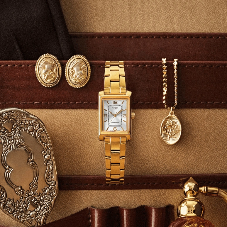 Casio,ANALOGUE 31x21mm,31x21mm,Stainless Steel,Silver,Quartz,Hardlex,Rectangular,LTP1234PGC,LTP1234PGC-7A