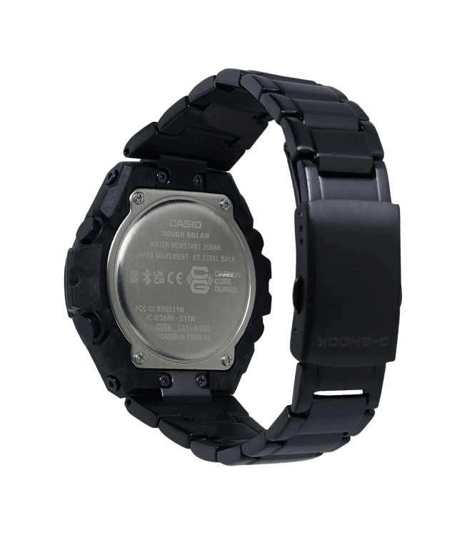 Casio,G-STEEL 46.60x48.90mm,46.60x48.90mm,Stainless Steel,Resin,Black,Quartz,Countdown,Chronograph,Month,Date,Hardlex,Round,GSTB500BD1A9