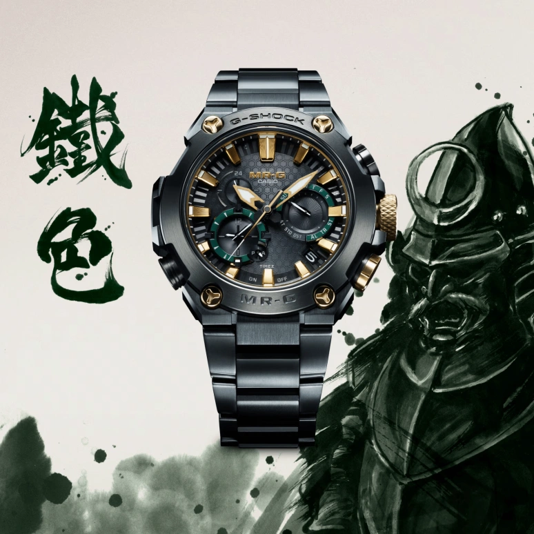 Casio,MR-G 54.70x49.80mm,54.70x49.80mm,Titanium,Black,Quartz,Countdown,Chronograph,Date,Day,Sapphire,Crystal Glass,Round,MRG,MRG-B2000BG-3A