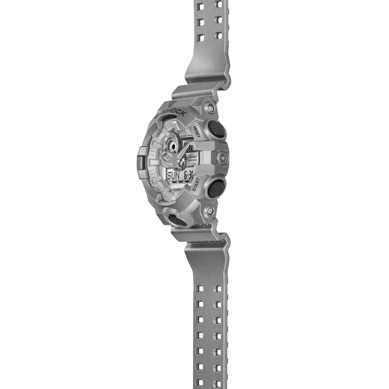 Casio,G-SHOCK 57.50x53.40mm,57.50x53.40mm,Resin,Silver,Quartz,Countdown,Chronograph,Month,Date,Hardlex,Round,GA700FF,GA700FF-8A