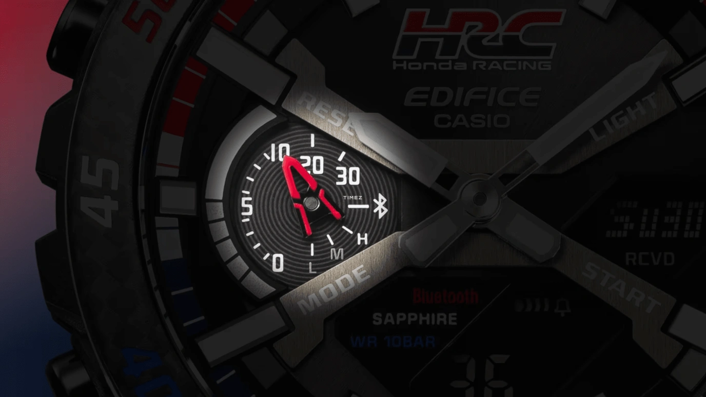 Casio,EDIFICE 47.80mm,47.80mm,Stainless Steel,Black,Quartz,Countdown,Chronograph,Month,Date,Sapphire,Round,ECB2000HR,ECB2000HR-1A