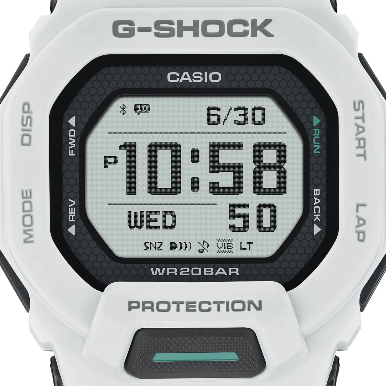 Casio,G-SHOCK 48.40x45.90mm,48.40x45.90mm,Resin,Black,Quartz,Countdown,Chronograph,Month,Date,Hardlex,Square,GBD200,GBD200-7