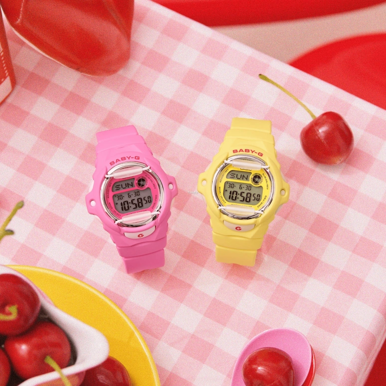 Casio,BG-169 45.90x42.60mm,45.90x42.60mm,Resin,Pink,Quartz,Countdown,Chronograph,Month,Date,Hardlex,Glass,Round,BG169CH,BG169CH-4