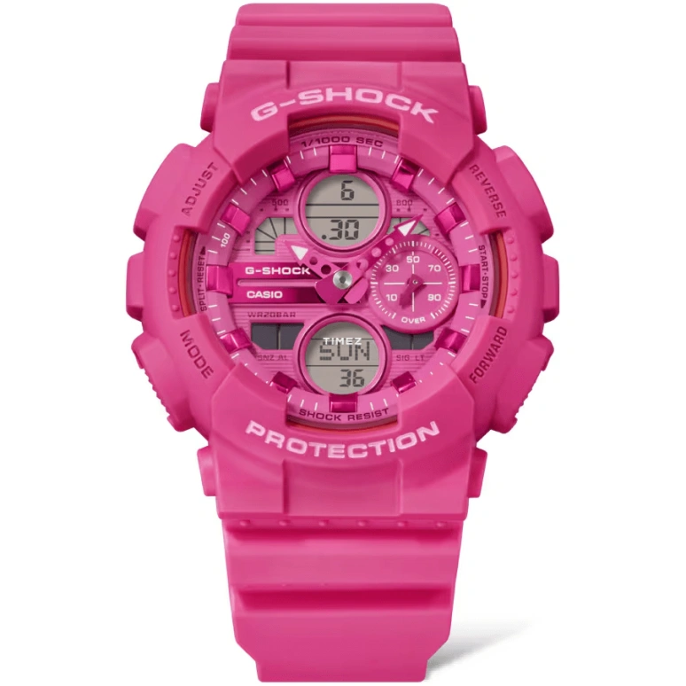 Casio,G-SHOCK 49x45.90mm,49x45.90mm,Resin,Bio-sourced,Pink,Quartz,Countdown,Chronograph,Month,Date,Hardlex,Glass,Round,GMAS140PP,GMAS140PP-4A