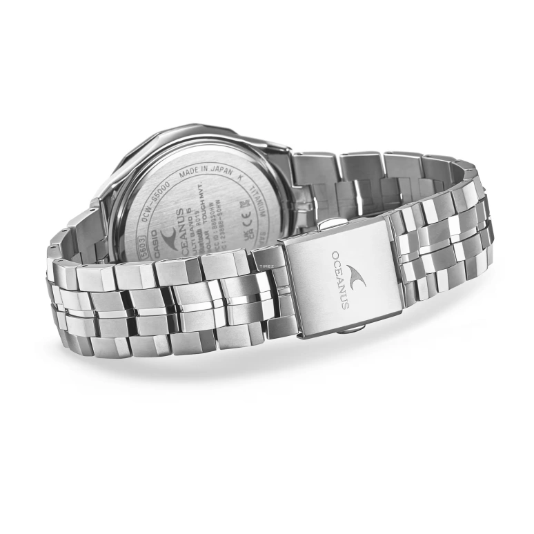 Casio,OCEANUS 48.80x42.30mm,48.80x42.30mm,Titanium,Black,Quartz,Date,Day,World Time,OCWS5000MB1A