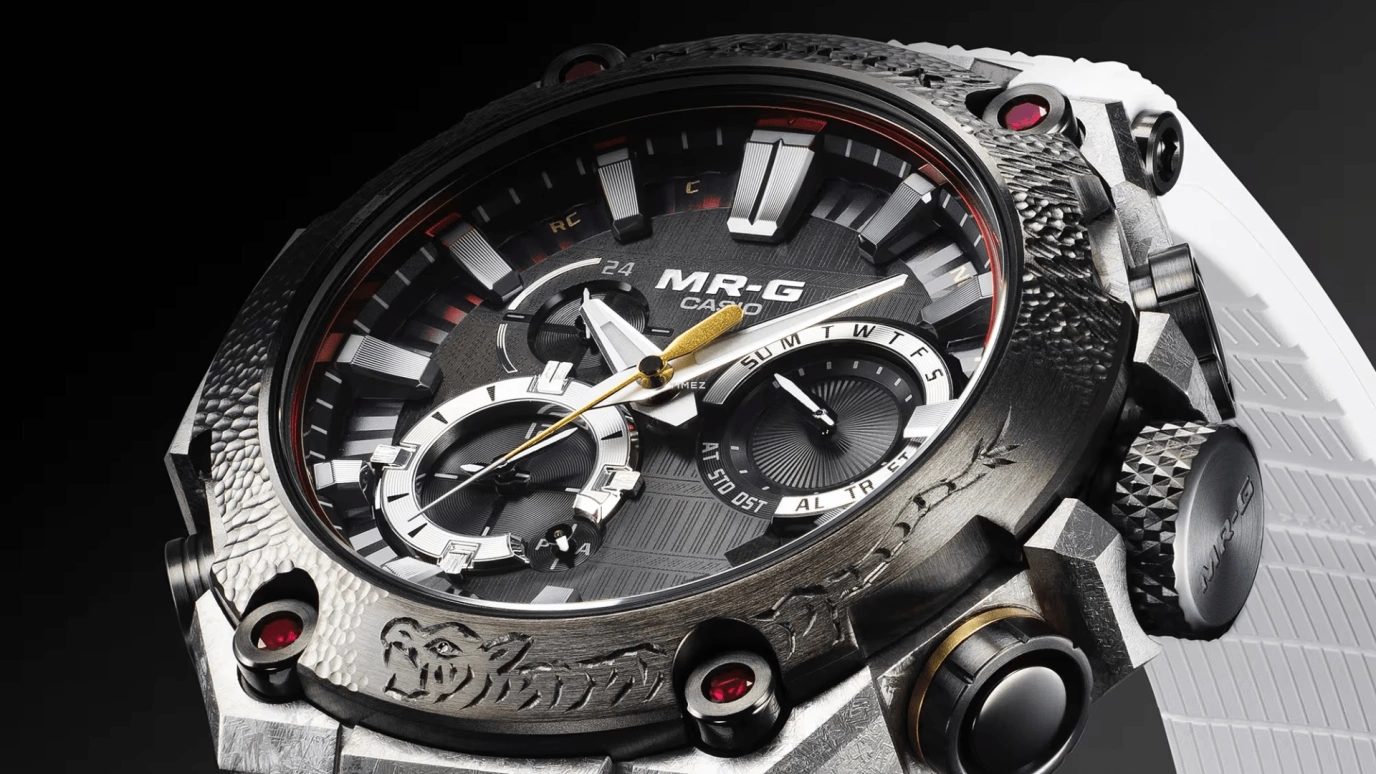 Casio,MR-G 49.80mm,49.80mm,Titanium,Black,Quartz,Countdown,Chronograph,Day,Dule Time,Sapphire,Round,MRGB2000SG1A