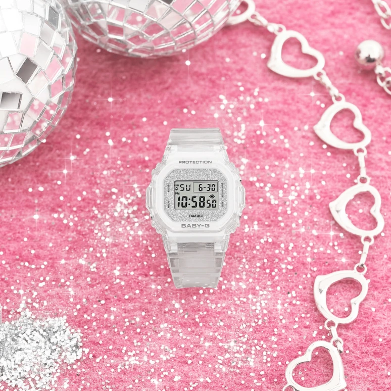 Casio,BGD-565 42.10x37.90mm,42.10x37.90mm,Resin,Silver,Quartz,Countdown,Chronograph,Month,Date,Hardlex,Square,BGD565GC,BGD565GC-7