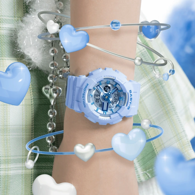 Casio,BA-110 43.40mm,43.40mm,Resin,Blue,Quartz,Countdown,Chronograph,Month,Date,Hardlex,Round,BA110YK,BA110YK-2A