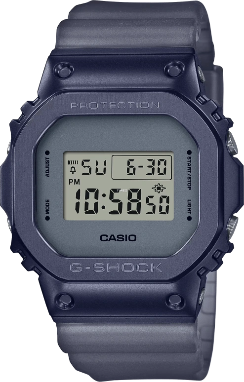 Casio,G-SHOCK 49.60x43.20mm,49.60x43.20mm,Resin,Stainless Steel,Grey,Quartz,Countdown,Chronograph,Month,Date,Hardlex,Square,GM5600MF,GM5600MF-2
