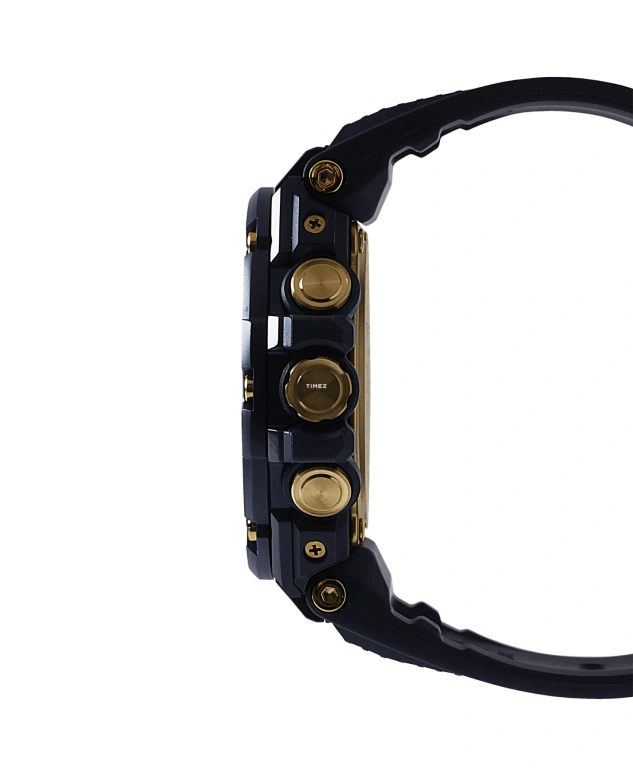 Casio,G-SHOCK 58.10x53.80mm,58.10x53.80mm,Resin,Stainless Steel,Black,Quartz,Countdown,Chronograph,Date,Day,Hardlex,Round,GSTB100GC,GSTB100GC-1A