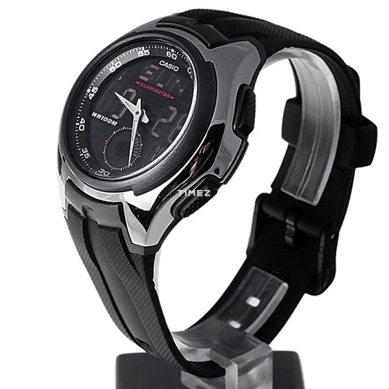 Casio,CLASSIC 43mm,43mm,Acrylic,Plastic,Black,Quartz,AQ,AQ-160W-1B