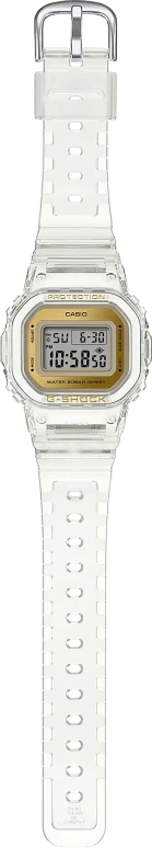 Casio,G-SHOCK 45.70x40.50mm,45.70x40.50mm,Resin,Gold,Grey,Quartz,Countdown,Chronograph,Month,Date,Hardlex,Square,GMDS5600SG,GMDS5600SG-7