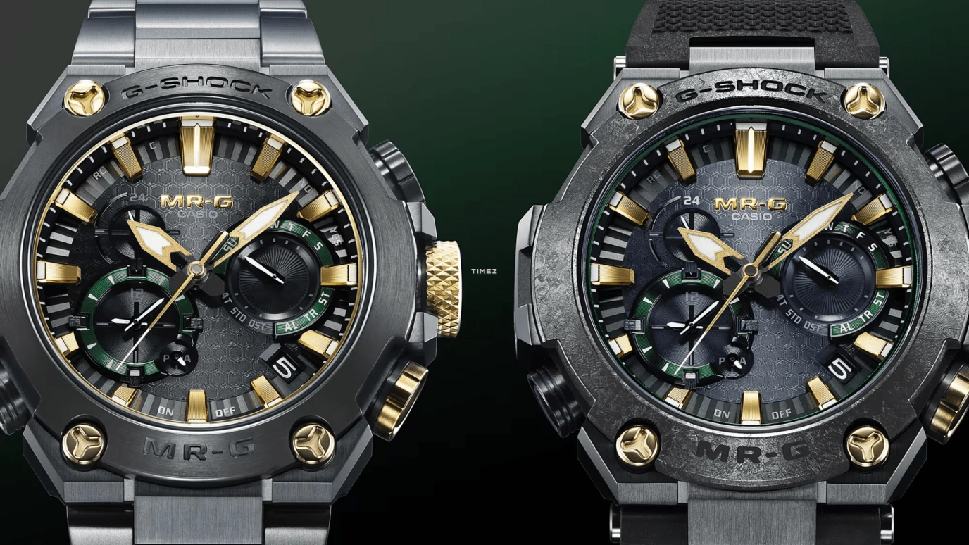 Casio,MR-G 54.70x49.80mm,54.70x49.80mm,Titanium,Black,Quartz,Countdown,Chronograph,Date,Day,Sapphire,Crystal Glass,Round,MRG,MRG-B2000RG-3A
