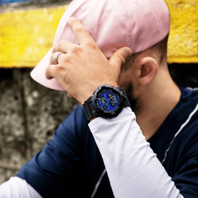 Casio,G-SHOCK 53.40mm,53.40mm,Resin,Purple,Quartz,Countdown,Chronograph,Month,Date,Hardlex,Round,GA700VB,GA700VB-1A