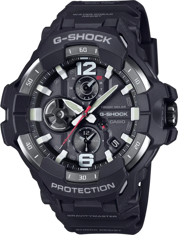 Casio,MASTER OF G - AIR 54.70mm,54.70mm,Bio-sourced,Resin,Grey,Quartz,Countdown,Chronograph,Date,Day,Hardlex,Round,GRB300,GRB300-1A