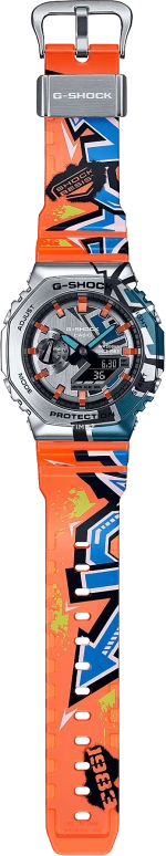 Casio,G-STEEL 49.30x44.40mm,49.30x44.40mm,Resin,Silver,Blue,Quartz,Countdown,Chronograph,Month,Date,Hardlex,Octagon,GM2100SS,GM2100SS-1A