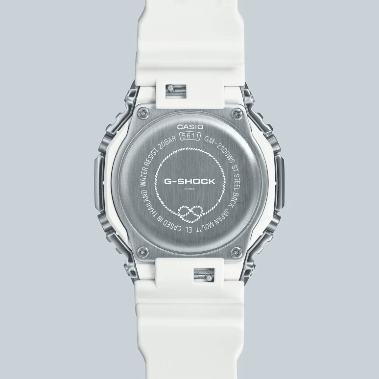 Casio,G-SHOCK 49.30x44.40mm,49.30x44.40mm,Resin,Stainless Steel,Blue,Quartz,Countdown,Chronograph,Month,Date,Hardlex,Round,GM2100WS,GM2100WS-7A