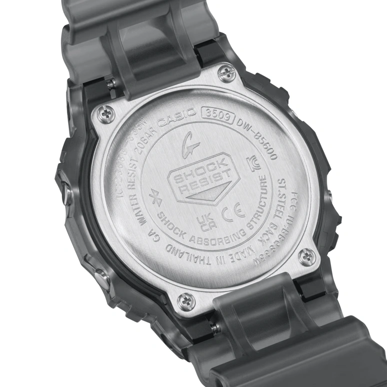 Casio,G-SHOCK 48.90x42.80mm,48.90x42.80mm,Resin,Black,Red,Quartz,Countdown,Chronograph,Month,Date,Hardlex,Square,DWB5600G,DWB5600G-1
