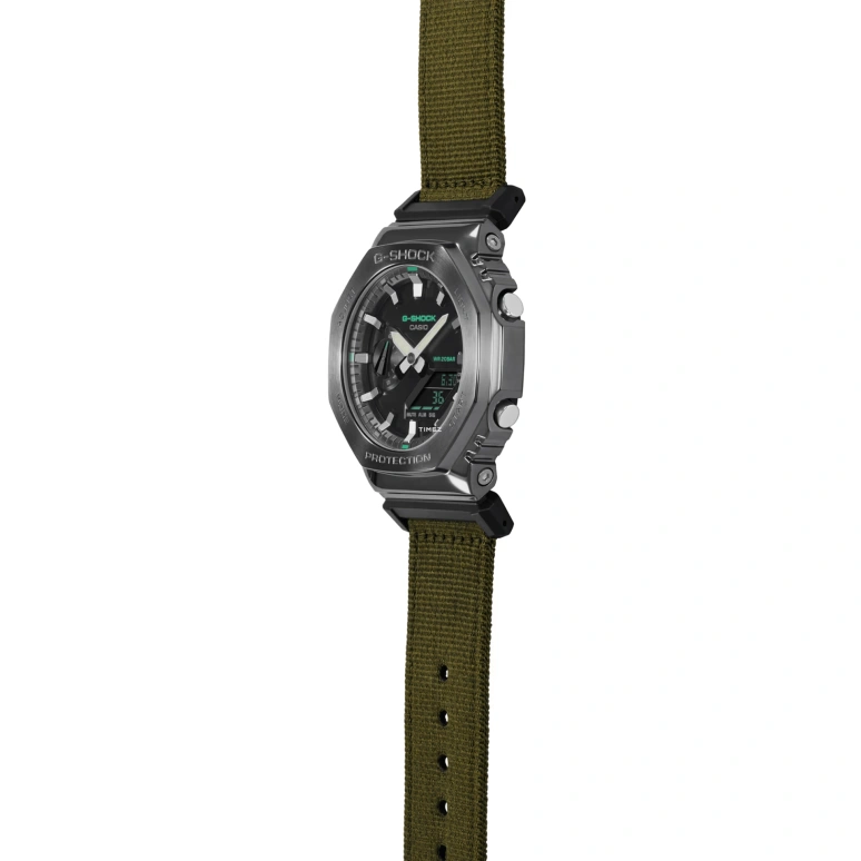 Casio,G-STEEL 44.40mm,44.40mm,Resin,Stainless Steel,Black,Quartz,Countdown,Chronograph,Month,Date,Hardlex,Octagon,GM2100CB,GM2100CB-3A