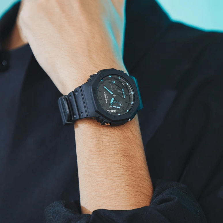Casio,G-SHOCK 48.50x45.40mm,48.50x45.40mm,Resin,Carbon,Black,Quartz,Countdown,Chronograph,Month,Date,Hardlex,Octagon,GA2100,GA2100-1A2