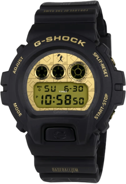 Casio,G-SHOCK 50mm,50mm,Resin,Yellow,Quartz,Countdown,Chronograph,Month,Date,Hardlex,Round,DW6900BI24,DW6900BI24-1