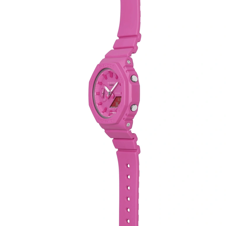 Casio,G-SHOCK 46.20x42.90mm,46.20x42.90mm,Carbon,Resin,Pink Red,Quartz,Countdown,Chronograph,Month,Date,Hardlex,Octagon,GMAS2100P,GMAS2100P-4A