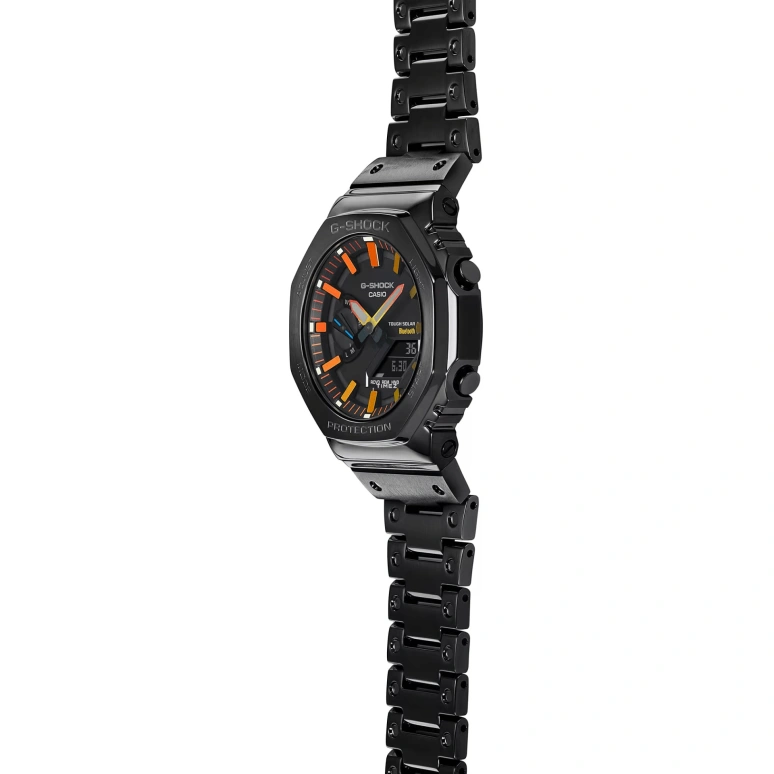 Casio,G-SHOCK 49.80x44.40mm,49.80x44.40mm,Stainless Steel,Black,Quartz,Countdown,Chronograph,Month,Date,Hardlex,Round,GMB2100BPC1A