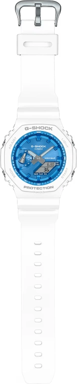 Casio,G-SHOCK 48.50x45.40mm,48.50x45.40mm,Carbon,Resin,Blue,Quartz,Countdown,Chronograph,Month,Date,Hardlex,Octagon,GA2100WS,GA2100WS-7A