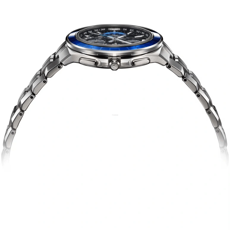 Casio,OCEANUS 48.80x42.30mm,48.80x42.30mm,Titanium,Black,Quartz,Chronograph,Date,Day,World Time,Sapphire,Crystal Glass,Silver,OCWS5000EK1A