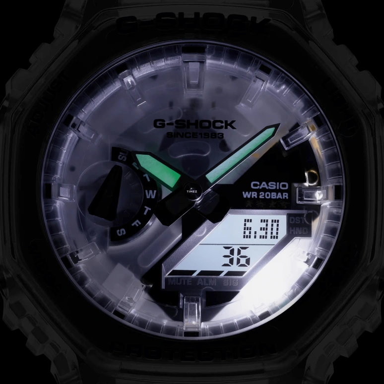 Casio,G-SHOCK 48.50x45.40mm,48.50x45.40mm,Resin,Ceramos,White,Quartz,Countdown,Chronograph,Month,Date,Hardlex,Round,GA2140RX,GA2140RX-7A