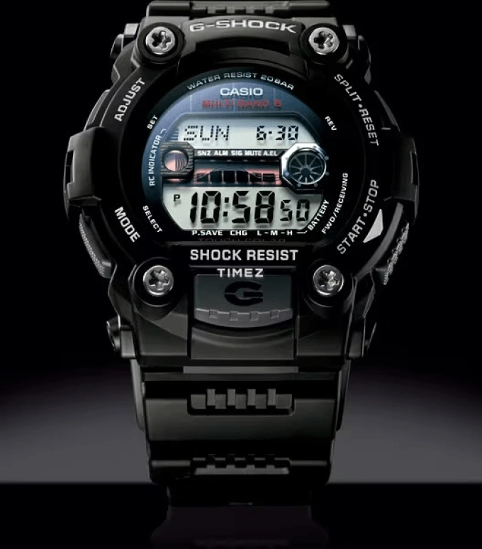 Casio,G-SHOCK 50mm,50mm,Resin,Black,Quartz,Countdown,Chronograph,Month,Date,Hardlex,Round,GW7900,GW7900-1