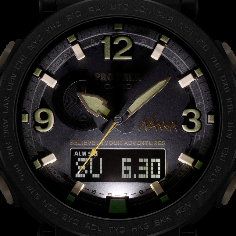 Casio,PROTREK 51.60x51.50mm,51.60x51.50mm,Stainless Steel,Black,Quartz,Countdown,Chronograph,Month,Date,Hardlex,Round,PRW6630NA,PRW6630NA-1A3