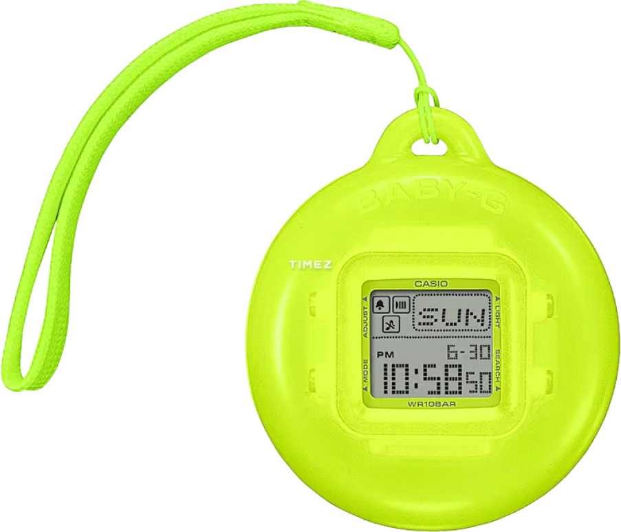 Casio,BGD-10 42.80x39mm,42.80x39mm,Resin,Green,Quartz,Countdown,Chronograph,Month,Date,Hardlex,Square,BGD10K,BGD10K-7