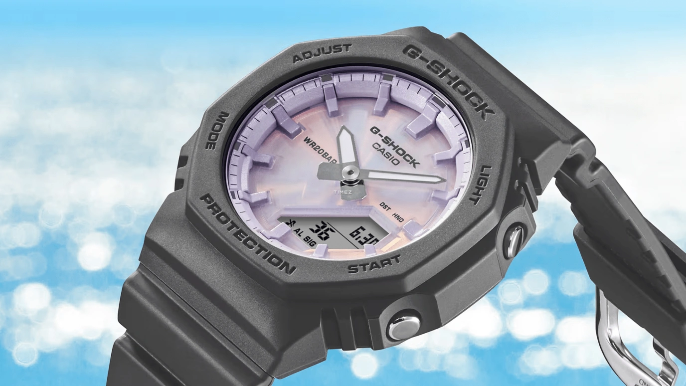 Casio,G-SHOCK 46x40.20mm,46x40.20mm,Bio-sourced,Resin,Purple,Quartz,Countdown,Chronograph,Month,Date,Hardlex,Octagon,GMAP2100PC1A