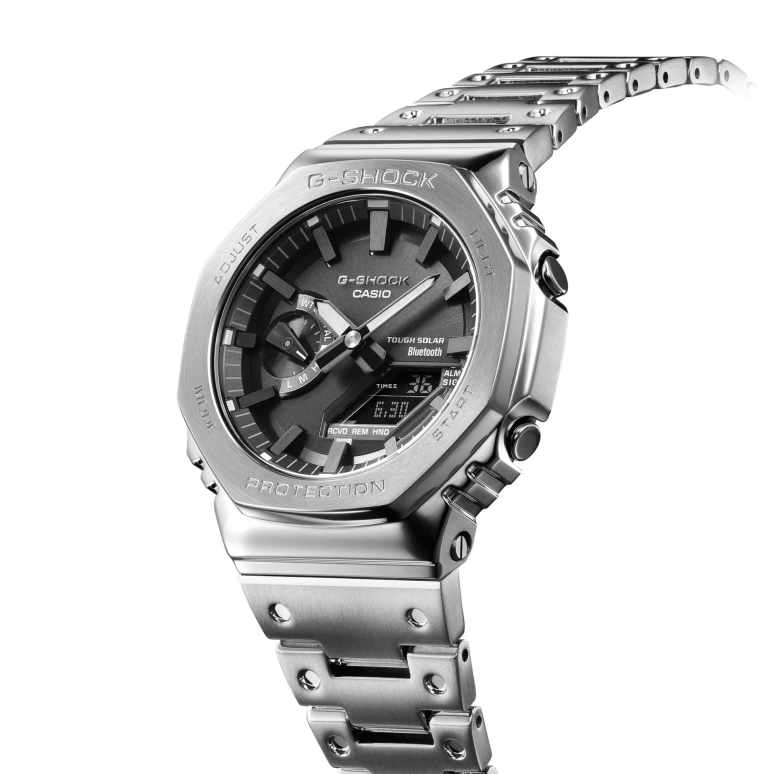 Casio,G-SHOCK 44.40mm,44.40mm,Stainless Steel,Black,Quartz,Countdown,Chronograph,Month,Date,Hardlex,Octagon,GMB2100D,GMB2100D-1A