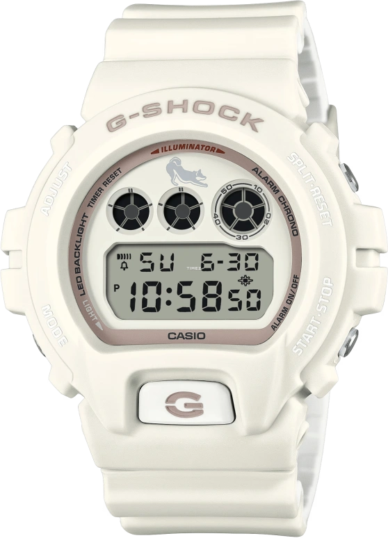 Casio,G-Shock 6900 50mm,50mm,Resin,White,Quartz,Countdown,Chronograph,Month,Date,Hardlex,Round,DW6900SHB,DW6900SHB-7