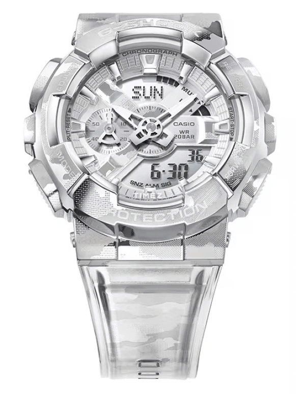 Casio,G-SHOCK 51.90x48.80mm,51.90x48.80mm,Stainless Steel,Resin,Grey,Quartz,Countdown,Chronograph,Month,Date,Hardlex,Round,GM110SCM,GM110SCM-1A