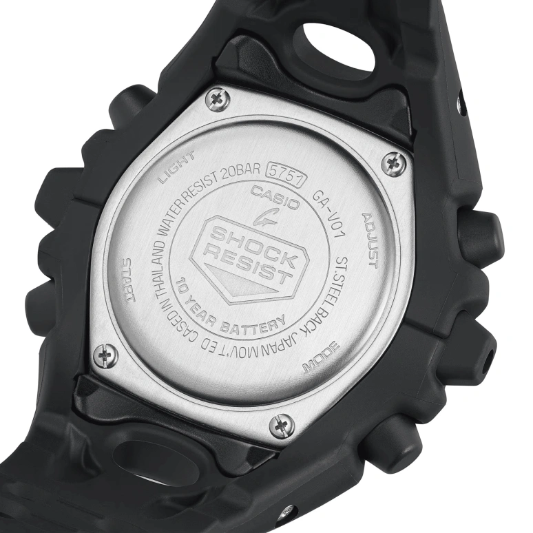 Casio,G-SHOCK 49.10x58.20mm,49.10x58.20mm,Resin,Black,Quartz,Countdown,Chronograph,Month,Date,Hardlex,Round,GAV01,GAV01-1A