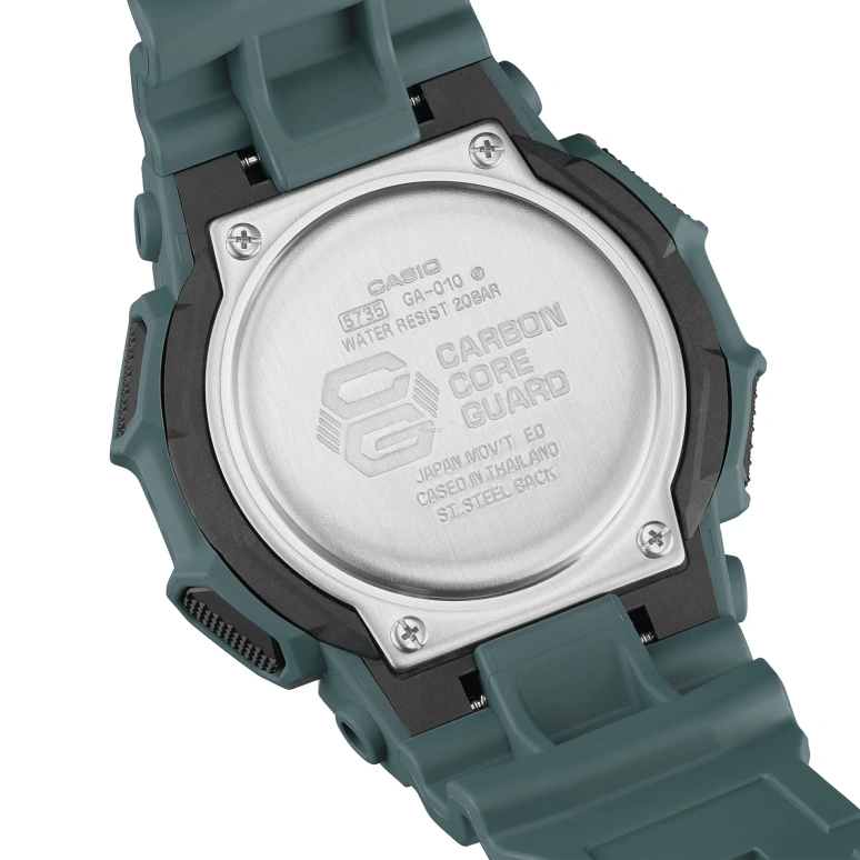 Casio,G-SHOCK 51.90mm,51.90mm,Bio-sourced,Carbon,Resin,Black,Quartz,Countdown,Chronograph,Month,Date,Hardlex,Round,GA010,GA010-2A