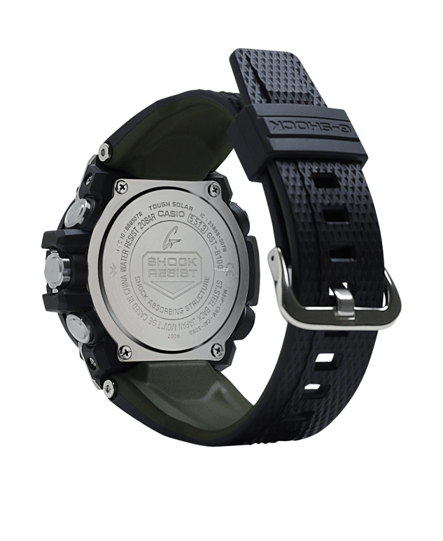 Casio,G-SHOCK 58.10x53.80mm,58.10x53.80mm,Resin,Stainless Steel,Black,Quartz,Countdown,Chronograph,Date,Day,Hardlex,Round,GSTB100GA,GSTB100GA-1A