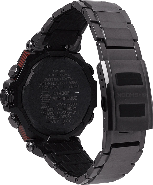 Casio,MTG 55.10x49.80mm,55.10x49.80mm,Resin,Black,Quartz,Countdown,Chronograph,Date,Day,Sapphire,Crystal Glass,Round,MTGB2000YBD1