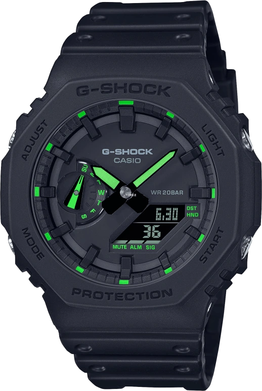 Casio,G-SHOCK 48.50x45.40mm,48.50x45.40mm,Carbon,Resin,Black,Quartz,Countdown,Chronograph,Month,Date,Hardlex,Octagon,GA2100,GA2100-1A3